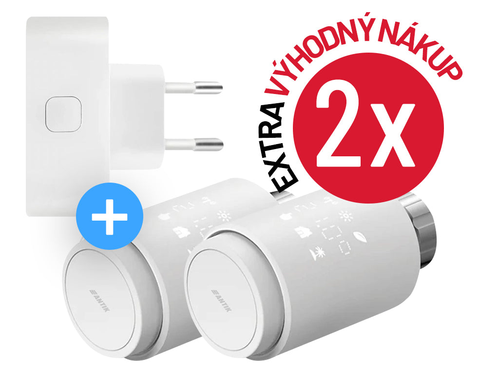 ANTIK Smart Pack 2x termostatická hlavica 1x gateway