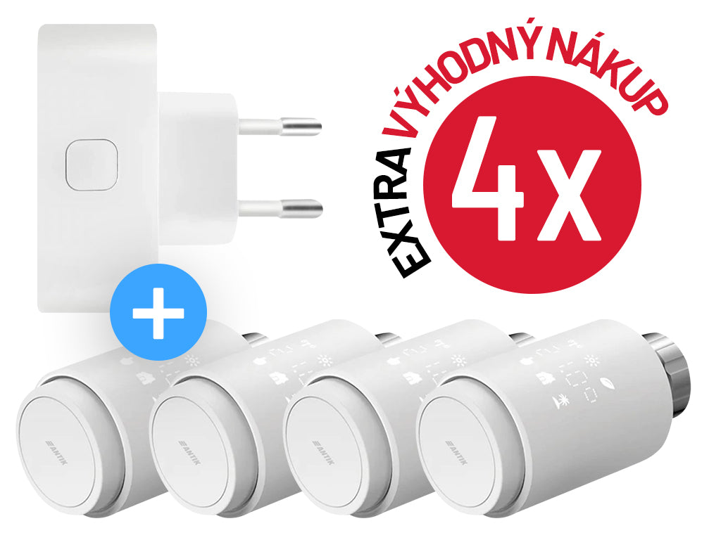 ANTIK Smart Pack 4x termostatická hlavica 1x gateway