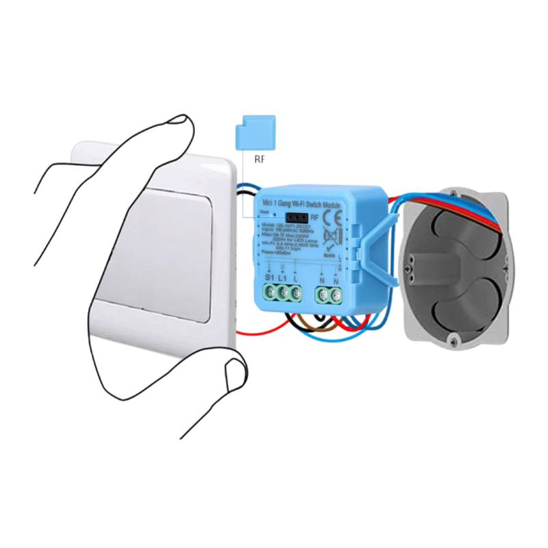 ANTIK Smart Mini 1 Kanálový prepínací modul Zigbee s Neutrálom